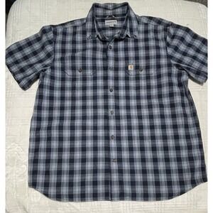 Carhartt Shirt Mens XL Button Up Plaid Short Sleeve Relaxed‎ Fit Casual